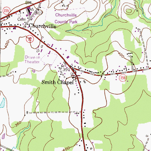Topographic Map of Smith Chapel, MD