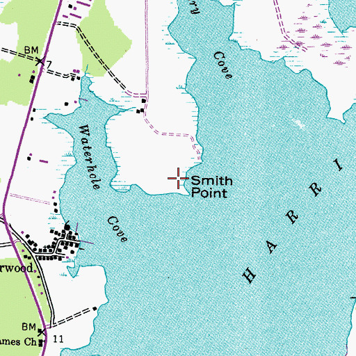 Topographic Map of Smith Point, MD