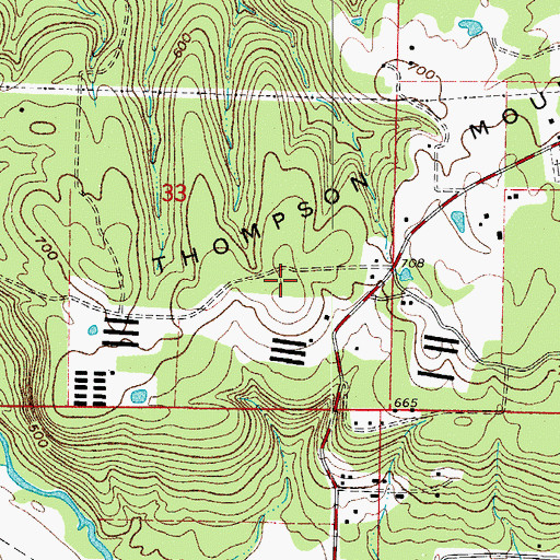 Topographic Map of Thompson Mountain, AR