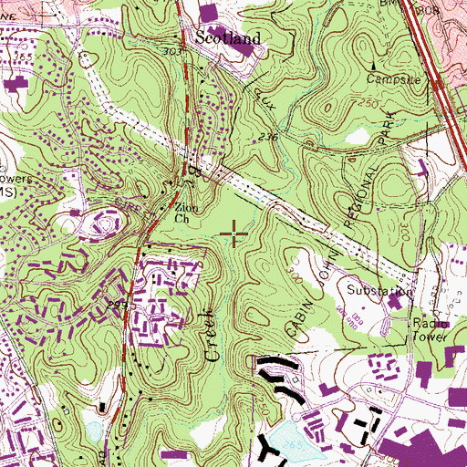 Topographic Map of Snakeden Branch, MD