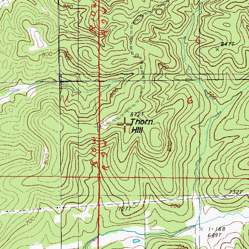 Topographic Map of Thorn Hill, AR