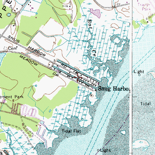 Topographic Map of Snug Harbor, MD