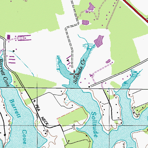 Topographic Map of Solitude Creek, MD