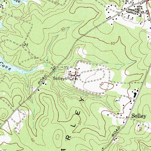 Topographic Map of Solleys Cemetery, MD