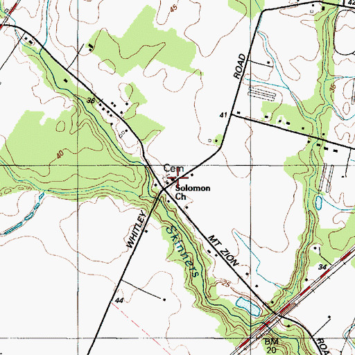 Topographic Map of Solomon Church, MD
