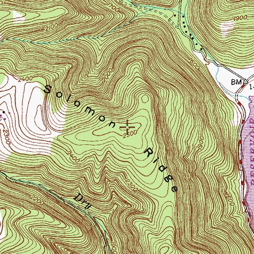 Topographic Map of Solomon Ridge, MD