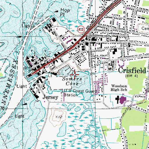 Topographic Map of Somers Cove, MD