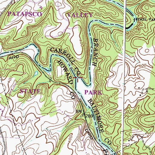 Topographic Map of South Branch Patapsco River, MD
