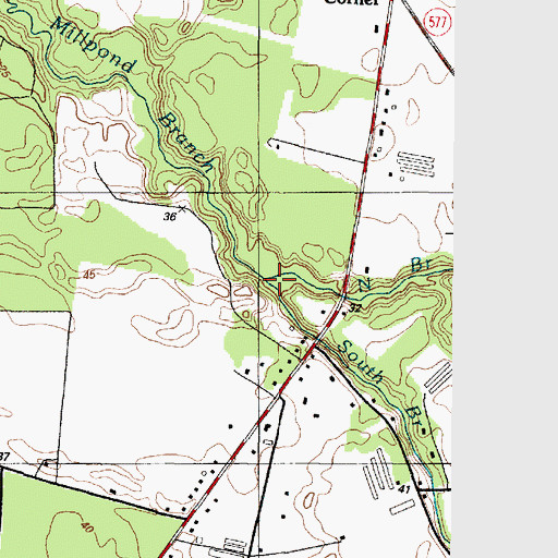 Topographic Map of South Davis Millpond Branch, MD