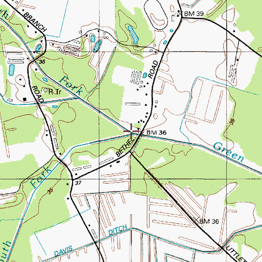 Topographic Map of South Fork Green Run, MD