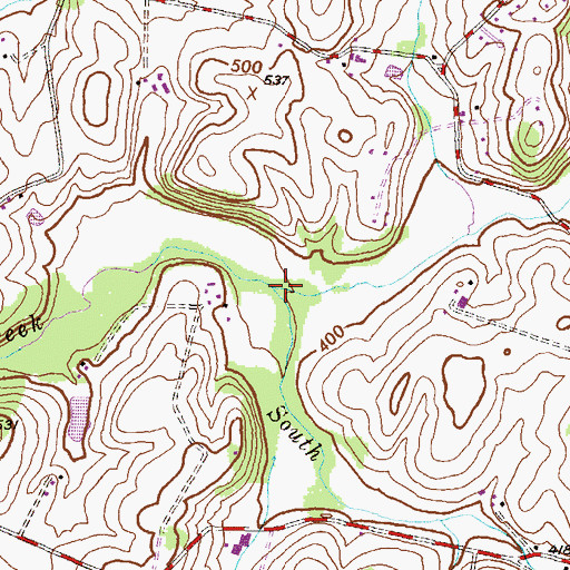 Topographic Map of South Fork Linganore Creek, MD