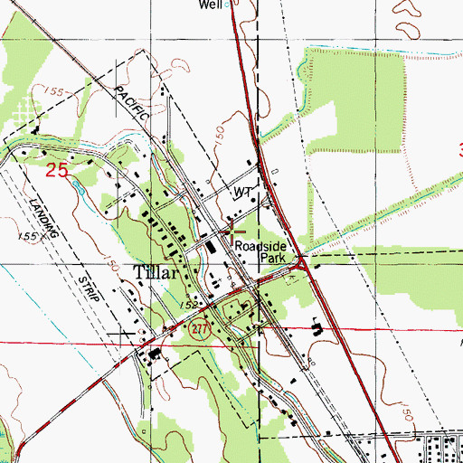 Topographic Map of Tillar, AR