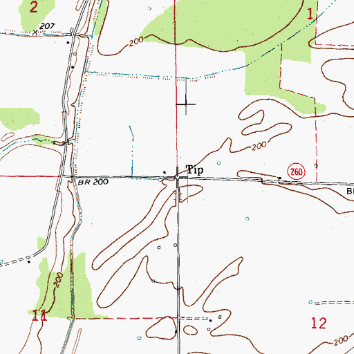 Topographic Map of Tip, AR