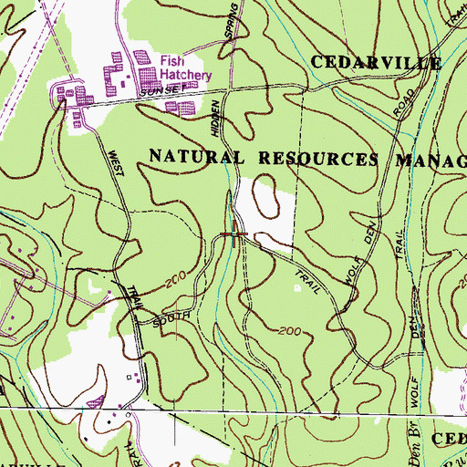 Topographic Map of South Trail, MD