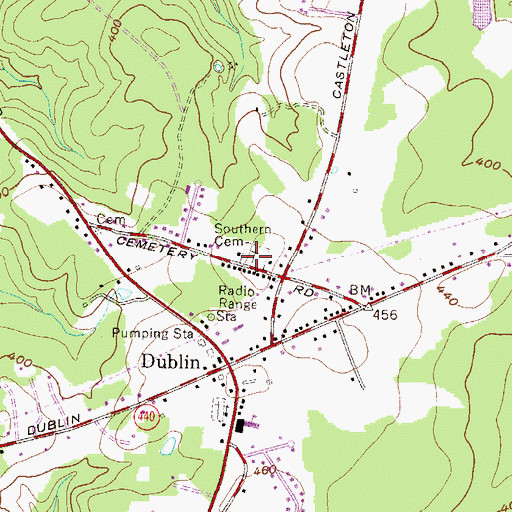 Topographic Map of Southern Cemetery, MD