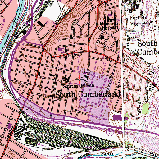 Topographic Map of South Penn Elementary School, MD