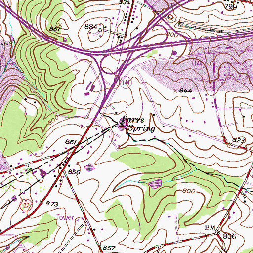 Topographic Map of Sparr Spring, MD