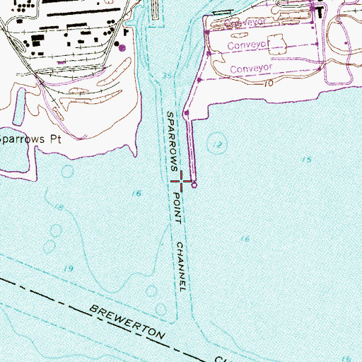 Topographic Map of Sparrows Point Channel, MD