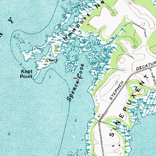 Topographic Map of Spence Cove, MD