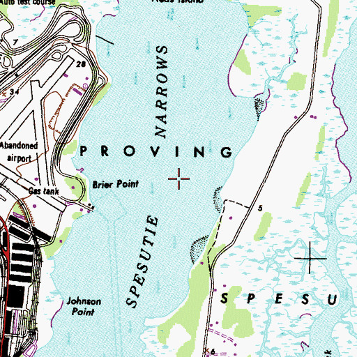 Topographic Map of Spesutie Narrows, MD