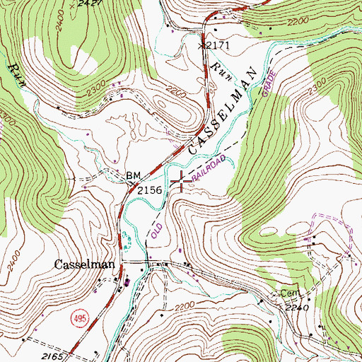 Topographic Map of Spiker Run, MD
