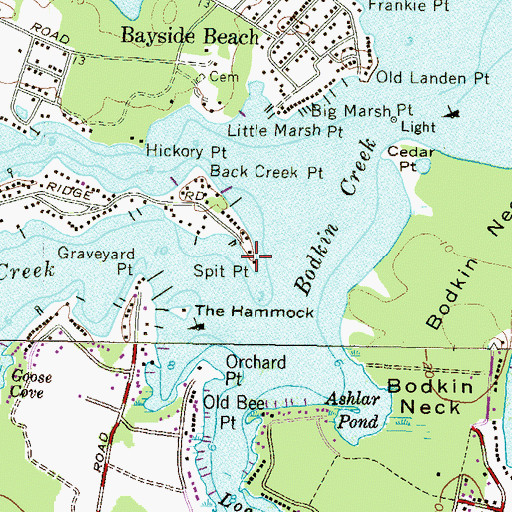Topographic Map of Spit Point, MD