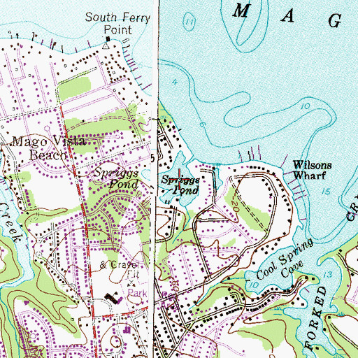 Topographic Map of Spriggs Pond, MD