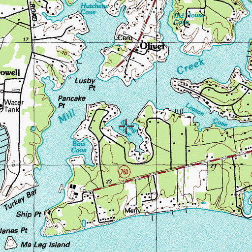 Topographic Map of Spring Cove, MD