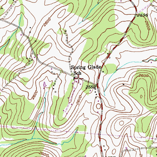 Topographic Map of Spring Glade School, MD