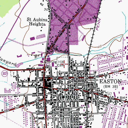 Topographic Map of Spring Hill Cemetery, MD