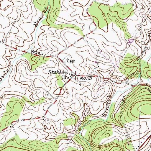 Topographic Map of Stablers Church, MD