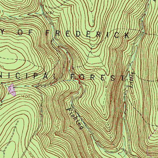 Topographic Map of Steep Creek, MD