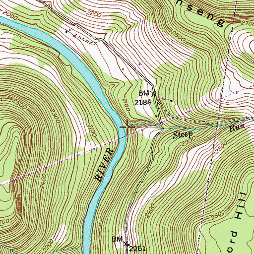 Topographic Map of Steep Run, MD