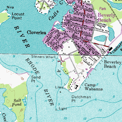 Topographic Map of Steiners Wharf, MD