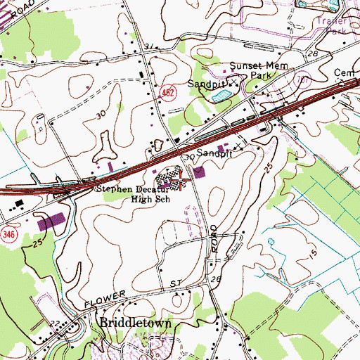 Topographic Map of Stephen Decatur High School, MD