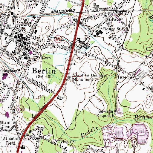 Topographic Map of Stephen Decatur Monument, MD