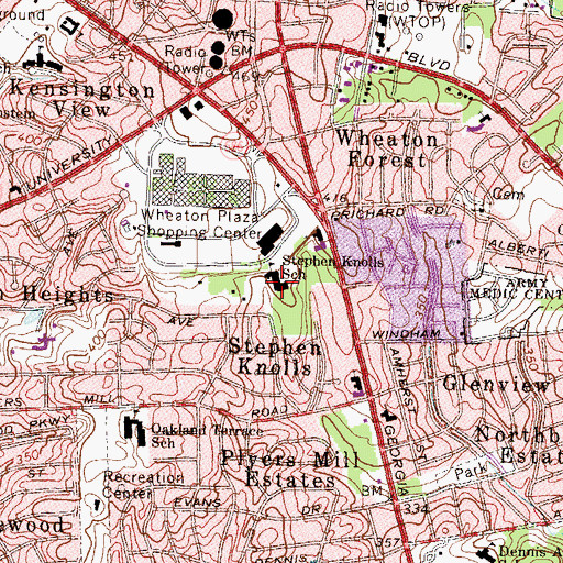 Topographic Map of Stephen Knolls School, MD