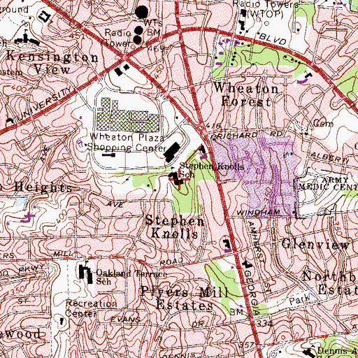 Topographic Map of Stephen Knolls School, MD