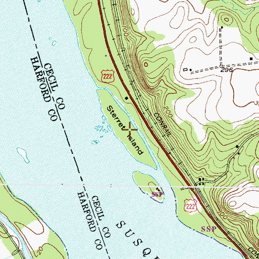 Topographic Map of Sterret Island, MD