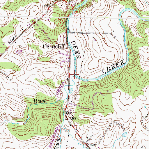 Topographic Map of Stirrup Run, MD