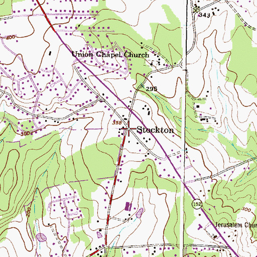 Topographic Map of Stockton, MD