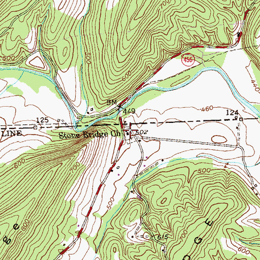 Topographic Map of Stone Bridge Church, MD
