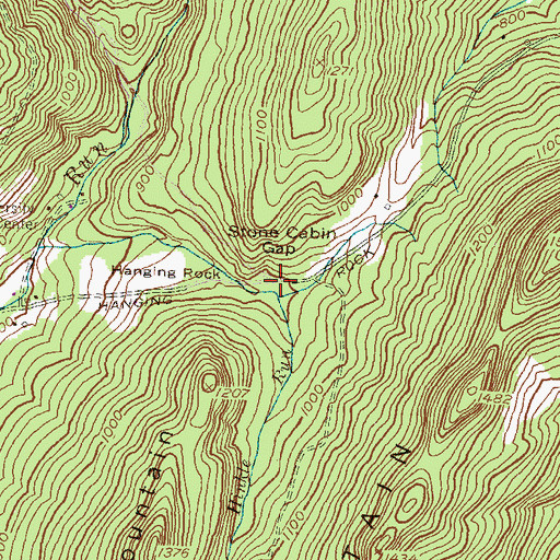 Topographic Map of Stone Cabin Gap, MD