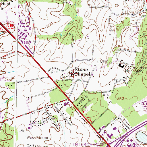 Topographic Map of Stone Chapel Methodist Church, MD