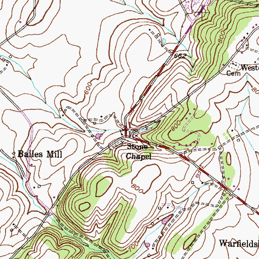 Topographic Map of Stone Chapel, MD
