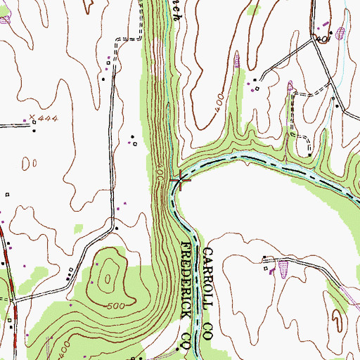 Topographic Map of Stony Branch, MD