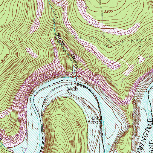 Topographic Map of Stony Hollow, MD