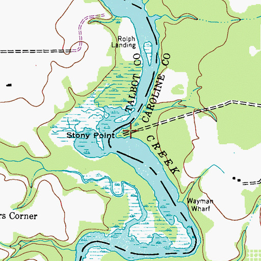 Topographic Map of Stony Point, MD