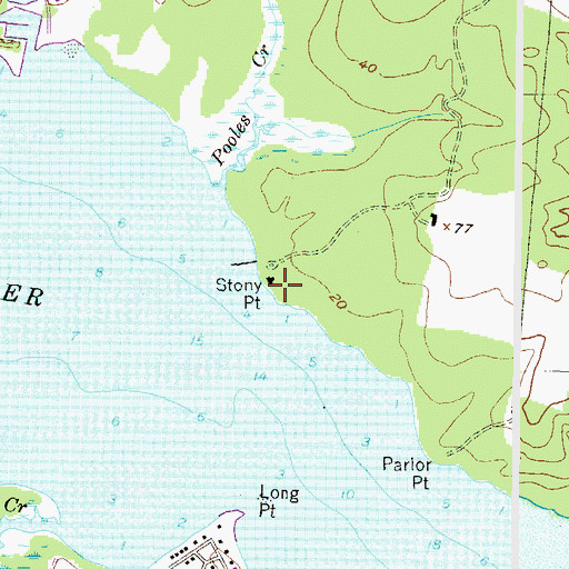 Topographic Map of Stony Point, MD