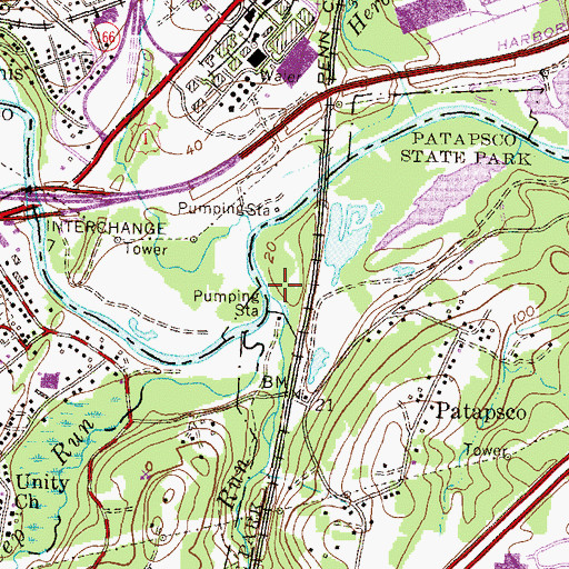 Topographic Map of Stony Run, MD